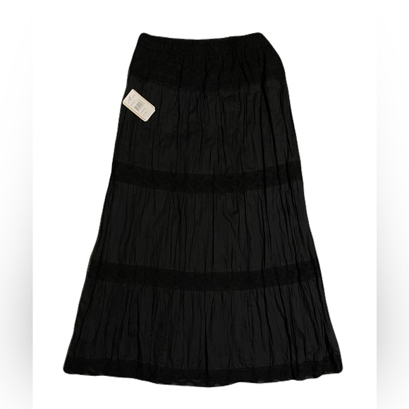 Studio West Apparel Women’s Sz Small Long Maxi Black Bohemian Skirt - Picture 2 of 5